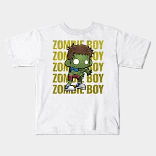 Zombie Boy Creepy Scary Kawaii Zombie Cute Halloween Outfit Kids T-Shirt